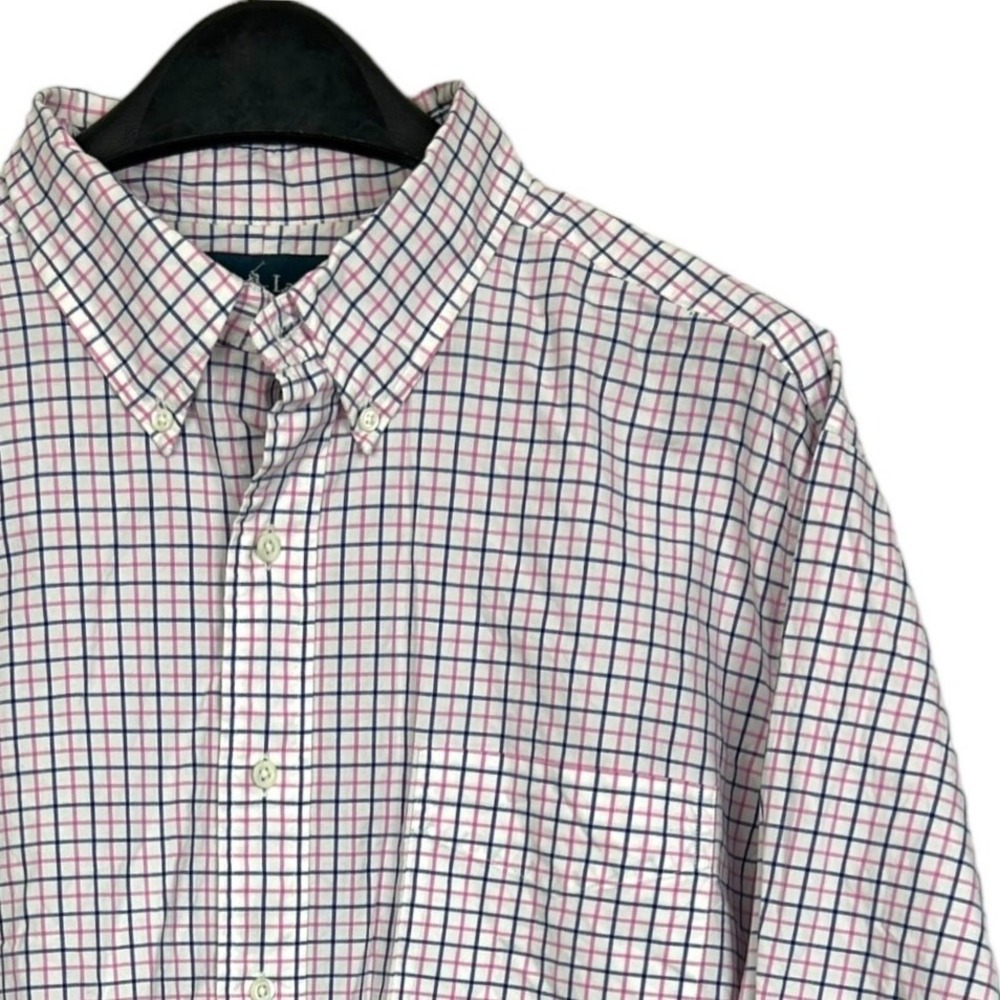 Polo‎ Ralph Lauren Men's XXL Lightweight Cotton Button Down Shirt Check Blue